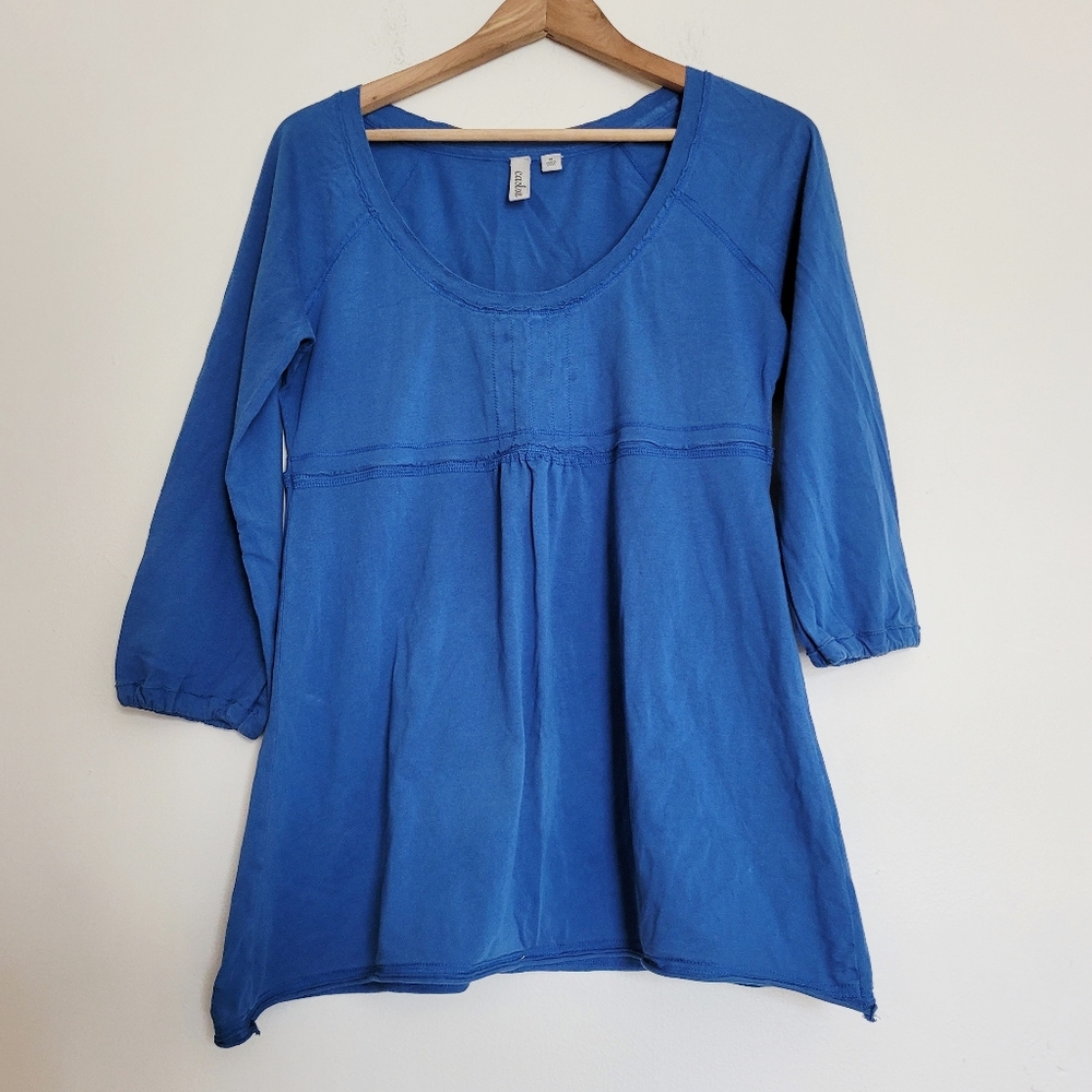 Caslon Blue Scoop Neck Babydoll Top